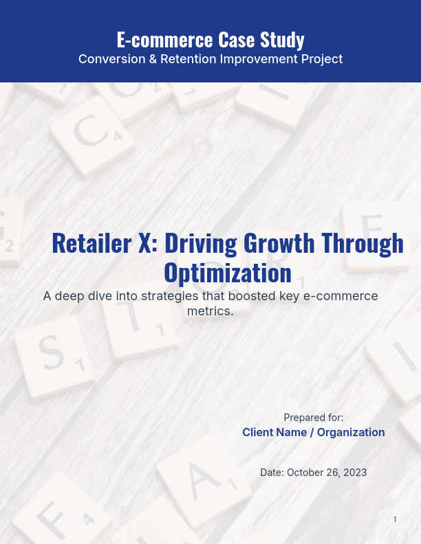 Ecommerce Conversion & Retention Case Study